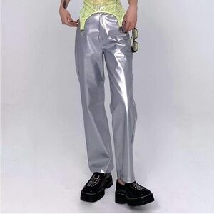 Silver leather Pants